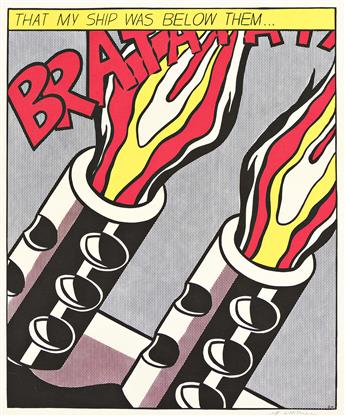 ROY LICHTENSTEIN As I Opened Fire Poster, Triptych.